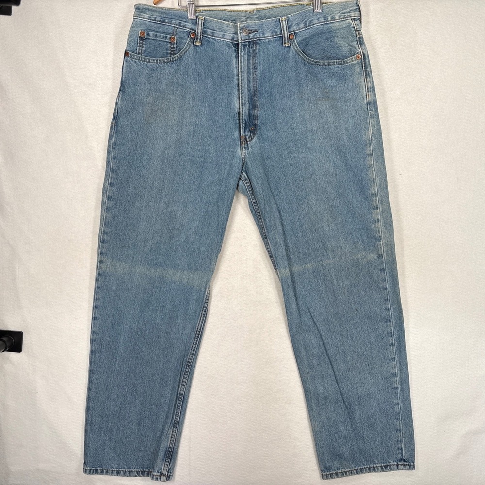 Levis 550 Relaxed Fit Tapered Leg Light Wash Denim Jeans Mens 40x32 00550-4891